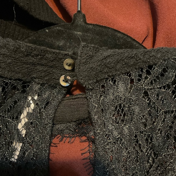 Free People Secret Origin Tell Tale Heart Black Lace Tunic - Picture 7 of 8